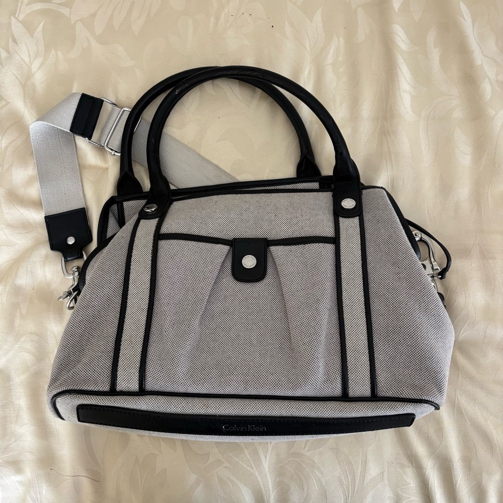 1980’s Calvin Klein Black and Gray Travel Tote